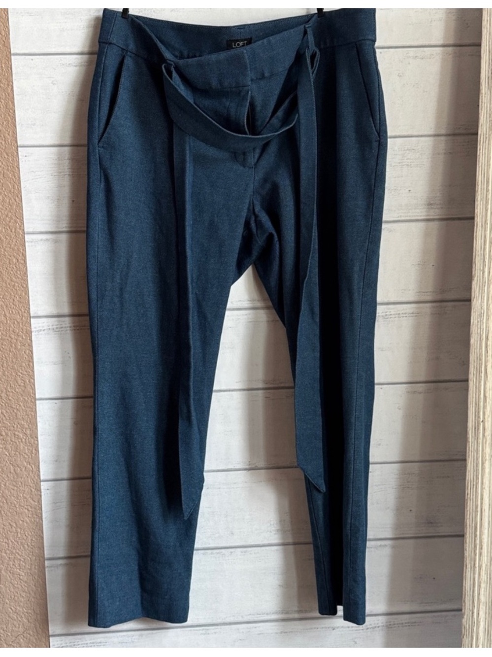 LOFT Blue Marisa Belted Pants